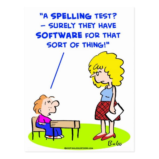 school teachers spelling test software post card