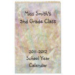 School Year Calendar with lined pages