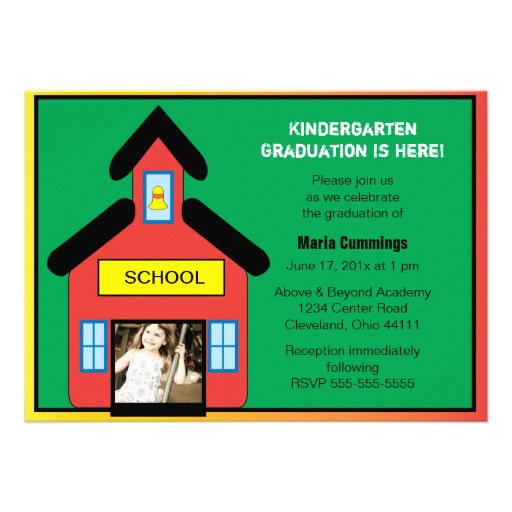 Schoolhouse Graduation Invitation