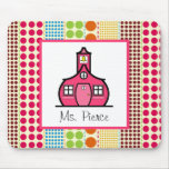 Schoolhouse  / Multicolored Polka Dots Teacher mousepads