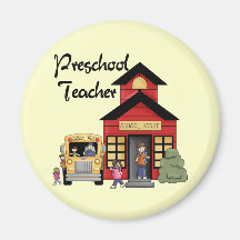 Schoolhouse Preschool Teacher Tshirts and Gifts Fridge Magnet