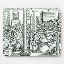 Schoolroom scene in Tudor times Mousepad