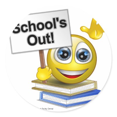 Schools Out Round Sticker by smileycentral