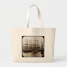 Schooners in Port Magic Lantern Slide Canvas Bag