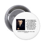 Schopenhauer Interested In Ourselves Quote Pinback Buttons