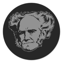 Schopenhauer Portrait Round Stickers
