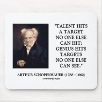 Schopenhauer Talent Genius Hits Targets No One See mousepads by unfinishedpolis Schopenhauer Talent Genius Hits Targets No One See mousepads