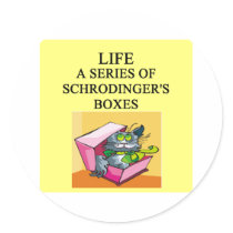 schrodinger's cat box joke stickers by jimhartley schrodinger's cat box joke stickers