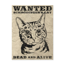Schrodinger's cat wanted dead or alive postcards