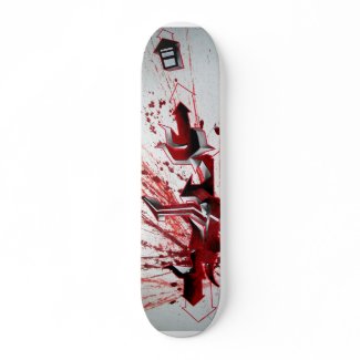 Schu Red graffiti skateboard