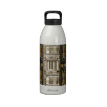 Sci Fi High Tech Architecture Pattern. Futuristic Water Bottles