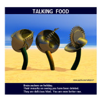 Sci-fi talking food posters