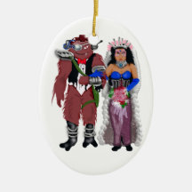 sci-fi wedding 2 christmas ornaments