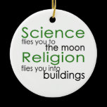 Science and religion christmas tree ornaments