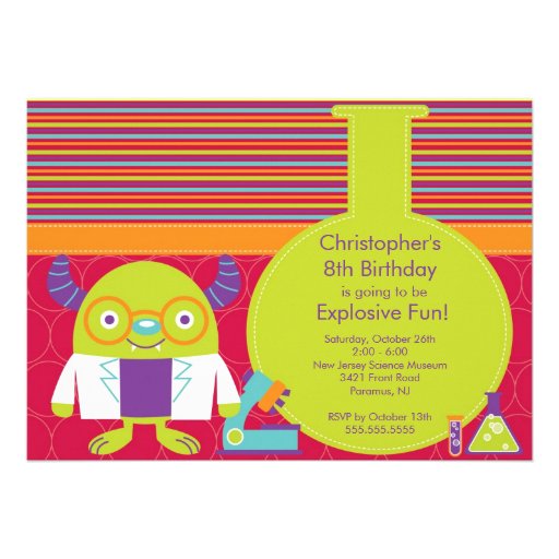 Science Birthday Party Invitation