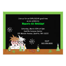 Science Birthday Party Invitation