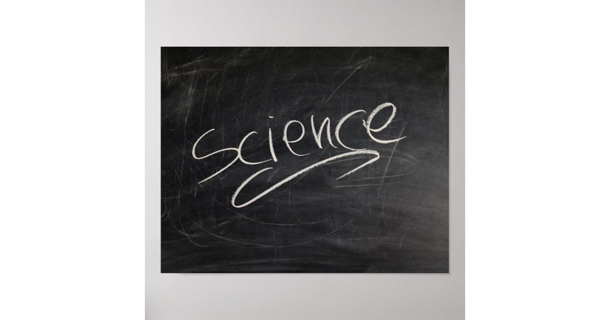 SCIENCE BLACKBOARD CHALK BACKGROUNDS POSTER Zazzle
