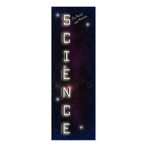 Science Bookmark Business Card Templates (front side)