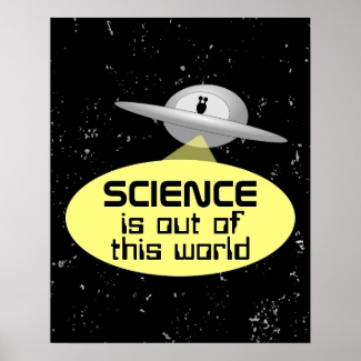 Science Classroom Poster Alien UFO Outer Space