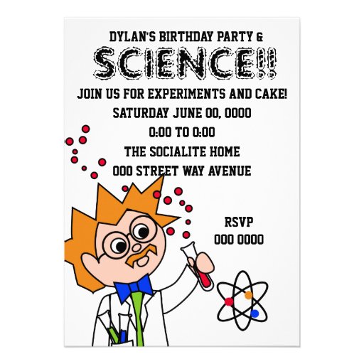 Science Experiment 5x7 Paper Invitation Card 