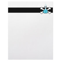 science geek beaker and crossbones design customized letterhead