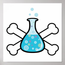 science geek beaker and crossbones design poster