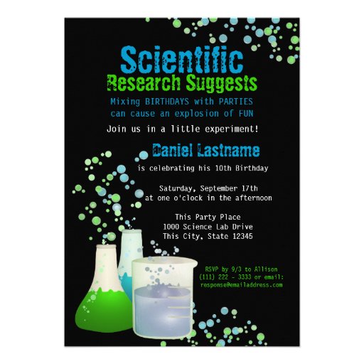 Science Lab Birthday Announcements