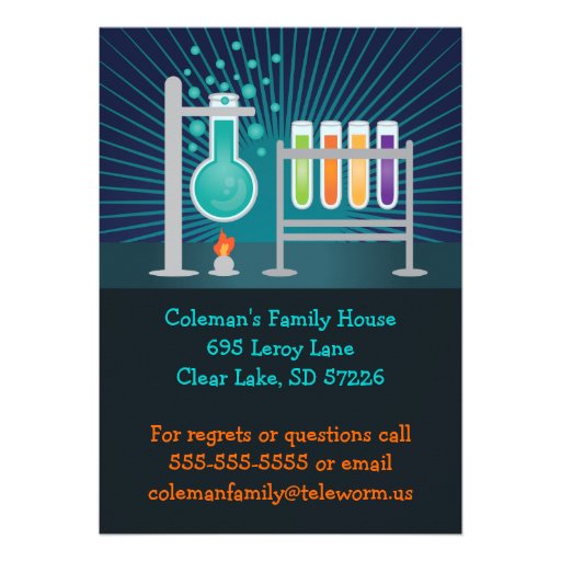 Science Laboratory Birthday Invitation