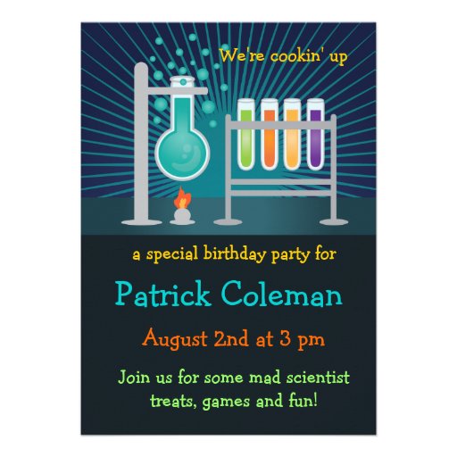 Science Laboratory Birthday Invitation