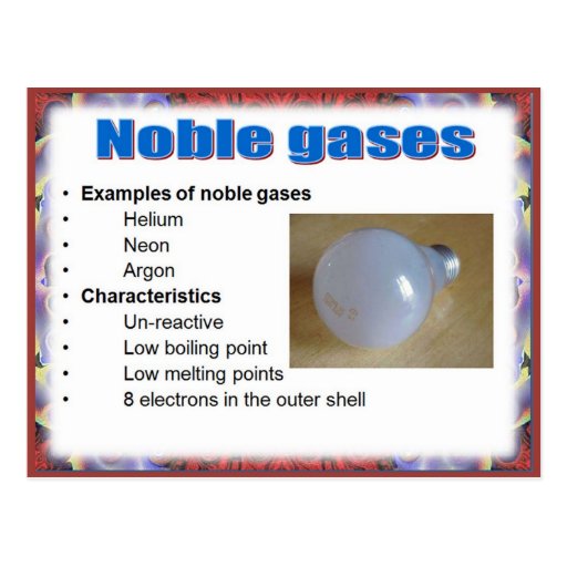 Science, Reactivity, Noble gases Postcard | Zazzle