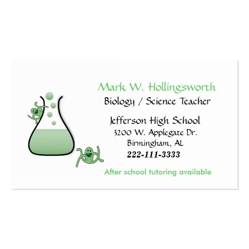 Science Teacher business cards