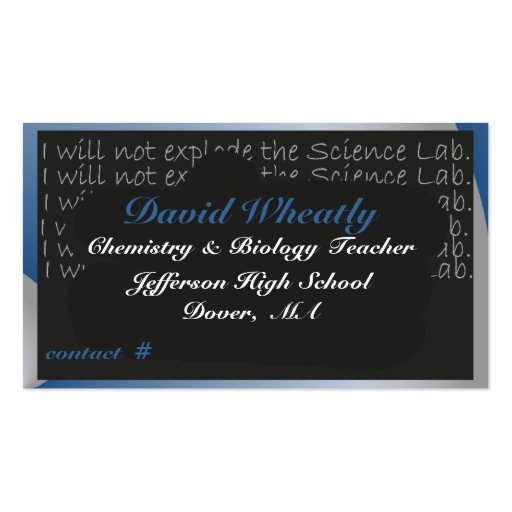 Science Teacher's Chalk Board Business Card