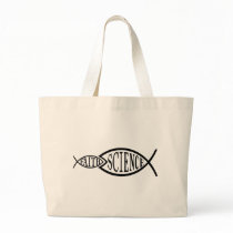 Science Trumps Faith Fish Canvas Bags