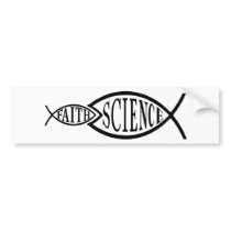 Science Trumps Faith Fish Bumper Stickers