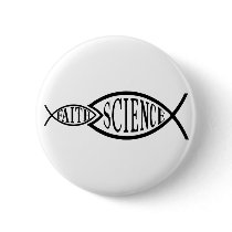 Science Trumps Faith Fish Buttons
