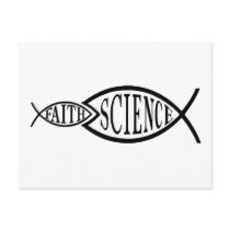 Science Trumps Faith Fish Postcards