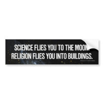 Science vs. religion bumper sticker