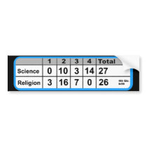 Science vs Religion Scoreboard Bumper Sticker