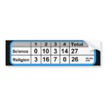 Science vs Religion Scoreboard Bumper Sticker