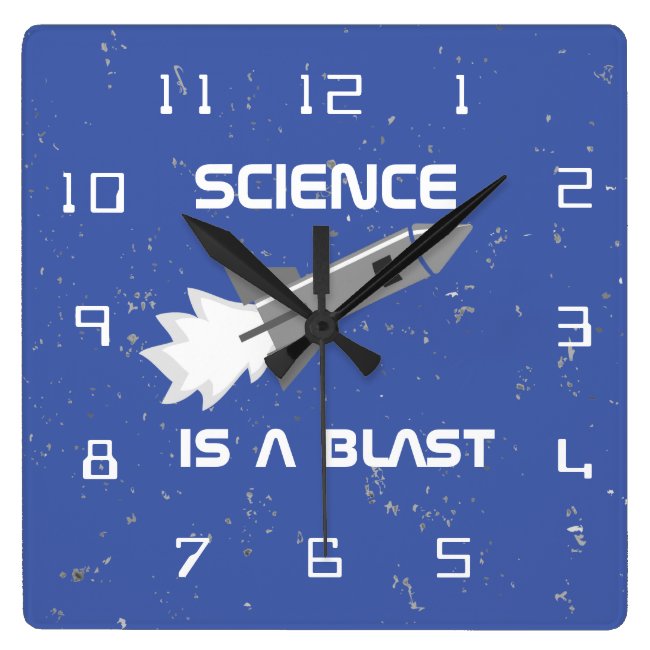 Science Wall Clock Science is a Blast Rocket Pun