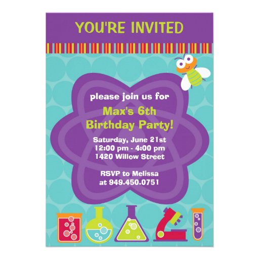 Scientist Birthday Party Invitation
