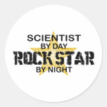 Scientist Rock Star by Night Round Sticker