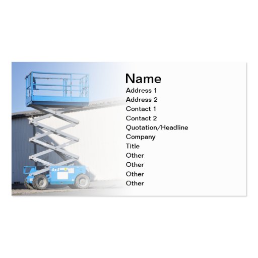 scissor lift or platform business card Zazzle