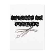 Scissor Me Timbers postcards by JustJokingGifts Scissor Me Timbers postcards