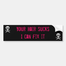 Scissor Skull Bumper Sticker