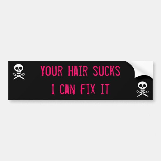 Scissor Skull Bumper Sticker