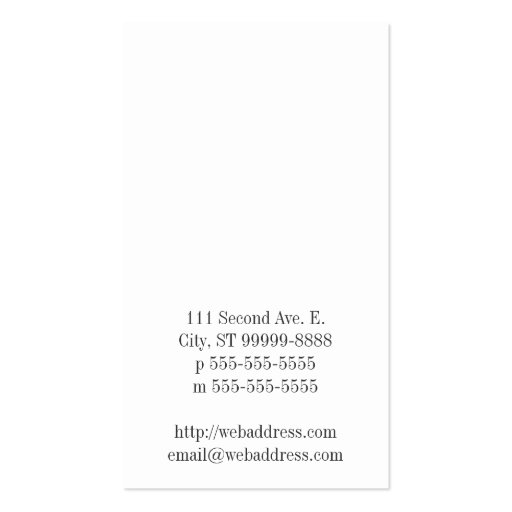 Scissors and Comb Barber Salon Texture Look Business Cards (back side)