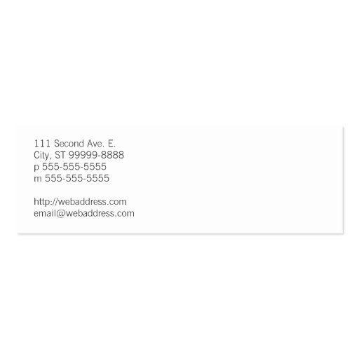 Scissors and Comb Hair Biz Business Card (back side)