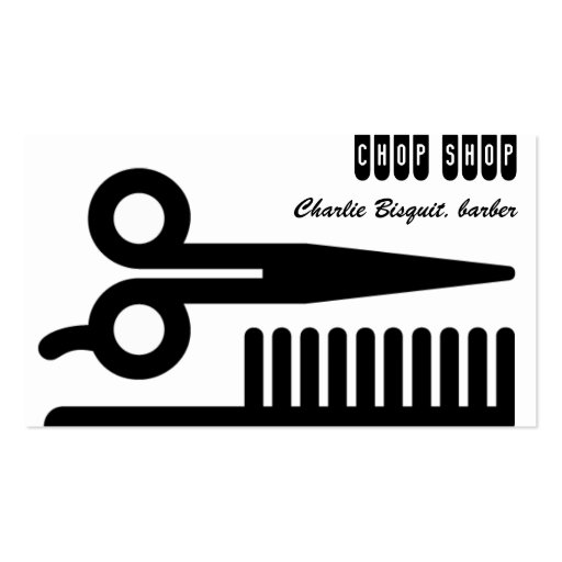 Scissors and Comb Hair Biz Business Cards (front side)