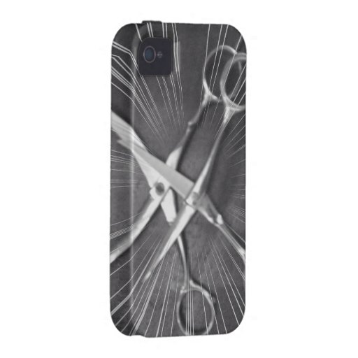SCISSORS BLACK & WHITE CaseMate iPhone 4 COVER Zazzle